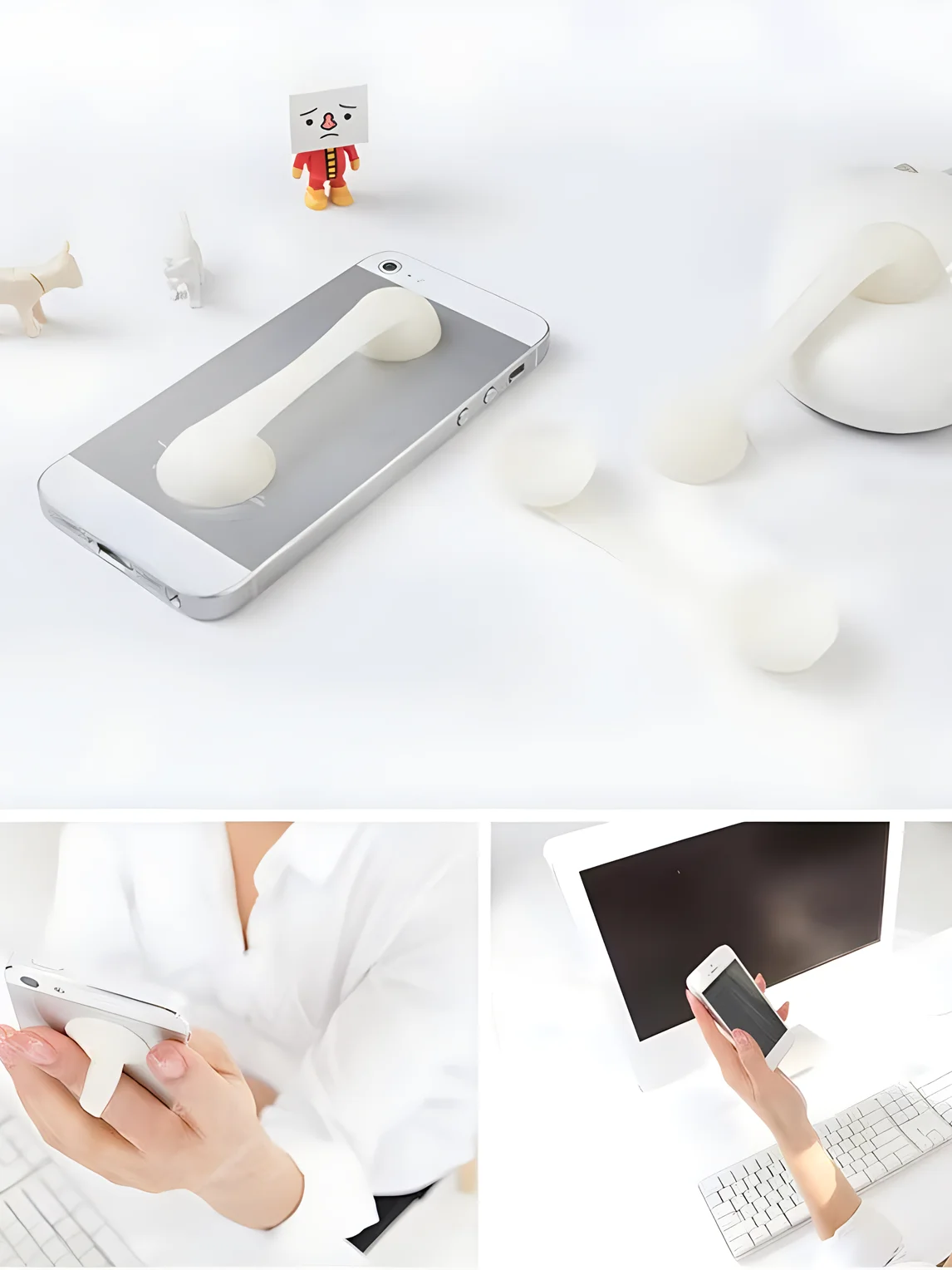 Soft Silicone Phone Stand Ring Holder Non-Slip Absorbent Universal No-Stick Multiple Stackable Mobile Phone Holder for Selfie