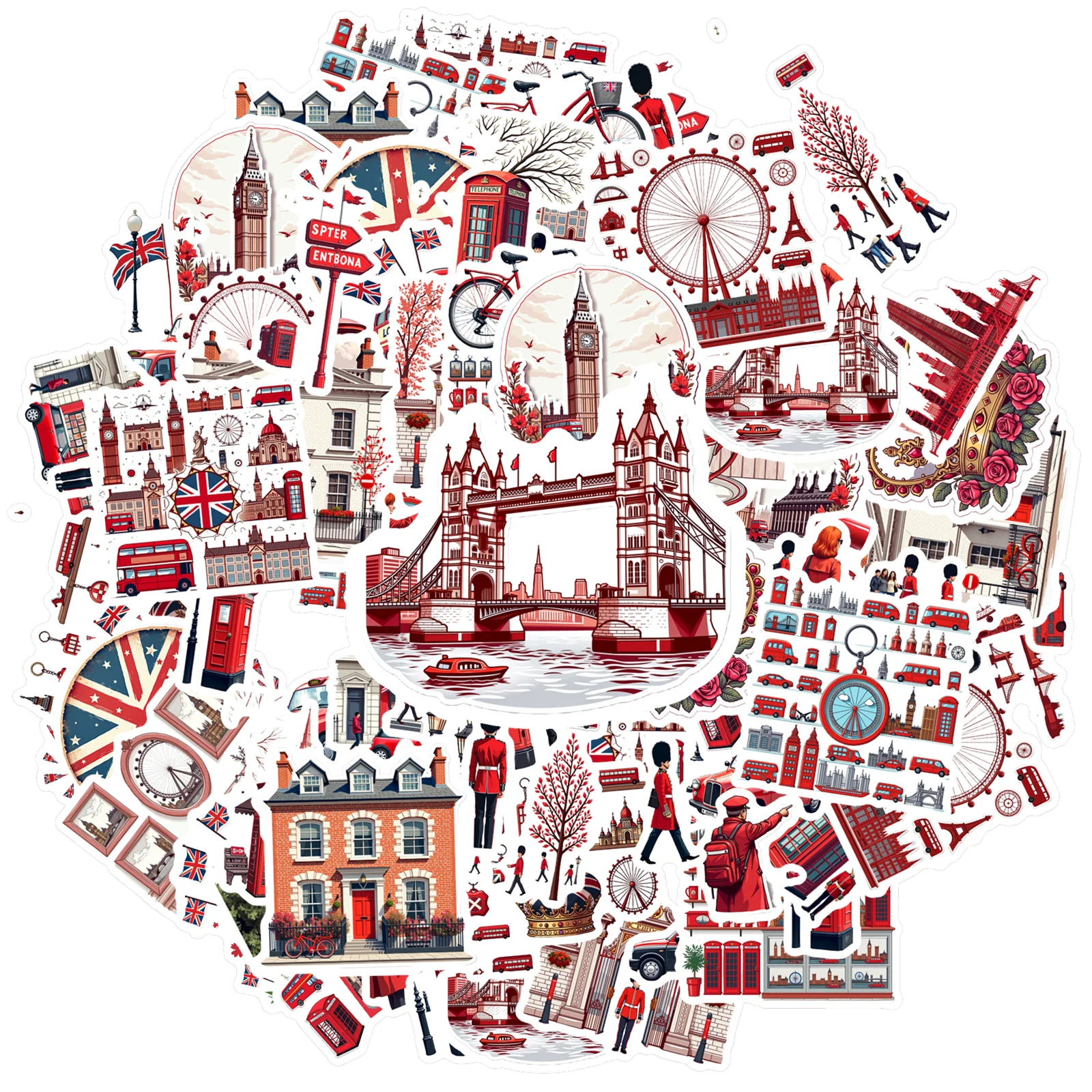 35 قطعة-70 قطعة ملصقات لندن خمر الثقافة البريطانية ملصقات السفر القرطاسية ملصقات DIY بها بنفسك الهاتف الغيتار المحمول