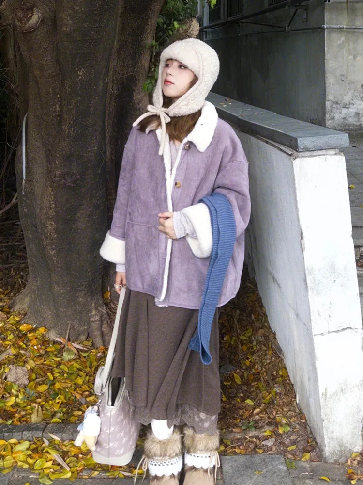 

Новое тонкое теплое женское замшевое пальто из искусственного кроличьего меха, цельная зимняя верхняя одежда с мехом, повседневная длинная све