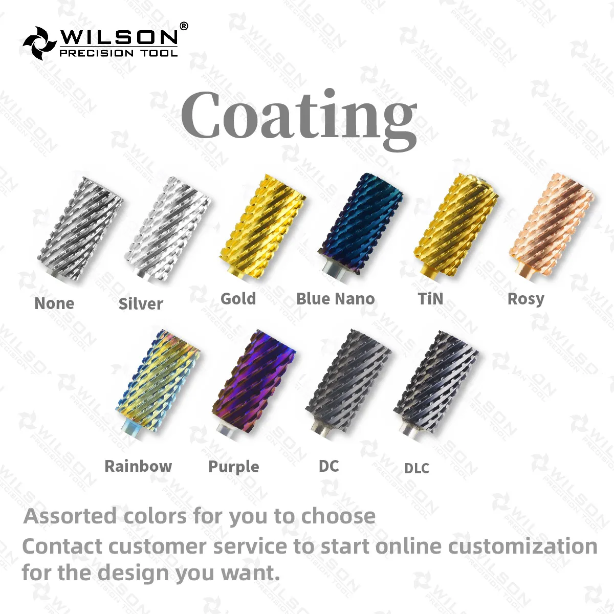 WILSON Straight Edge with Spiral Cut-Carbide Nail Drill Bits/Nail Accessories/Tools