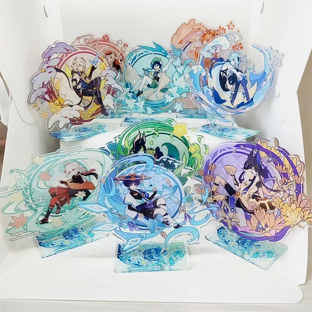 Anime Figure Scaramouche Barbatos Cyno Xiao Kaeya Acrylic Stand Model Plate Desk Decor Standing Sign Fans Gifts