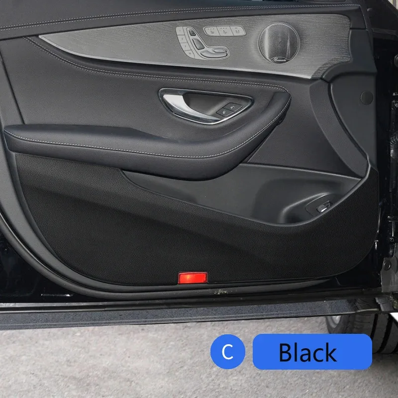 Leather Door Anti-Kick Pad Protector Mats Cover Sticker for Mercedes Benz E Class W213 2016-2023 Car Accessory
