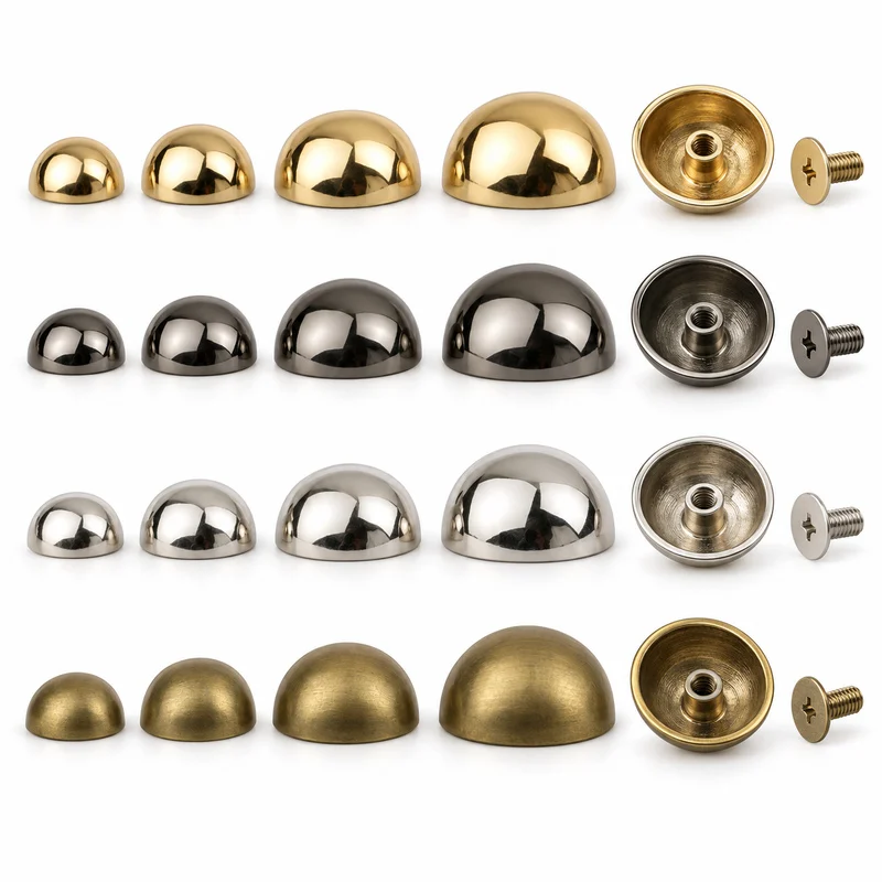 5 Sets Dome Screw Rivets 8 10 12 15mm Zinc Alloy Round Studs for Leather Crafts Bags Belts DIY Decorative Hardware