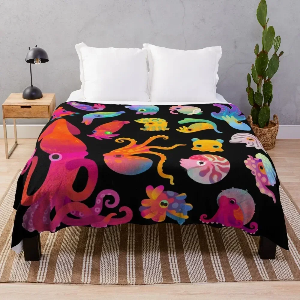 

Cephalopod Throw Blanket Personalized Gift Multi-Purpose Thin bed plaid Blankets