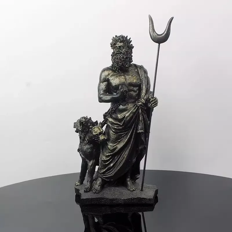 

Ancient Greek mythological figure sculpture,underworld three headed dog Hades resin Statue European home decoration Art ornament