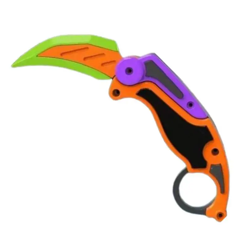 3D Carrot Gravity Knifes Fidget Toys Children Decompressions Push Card Small Toy 3D Printing Plastic Claw Knife Ornaments