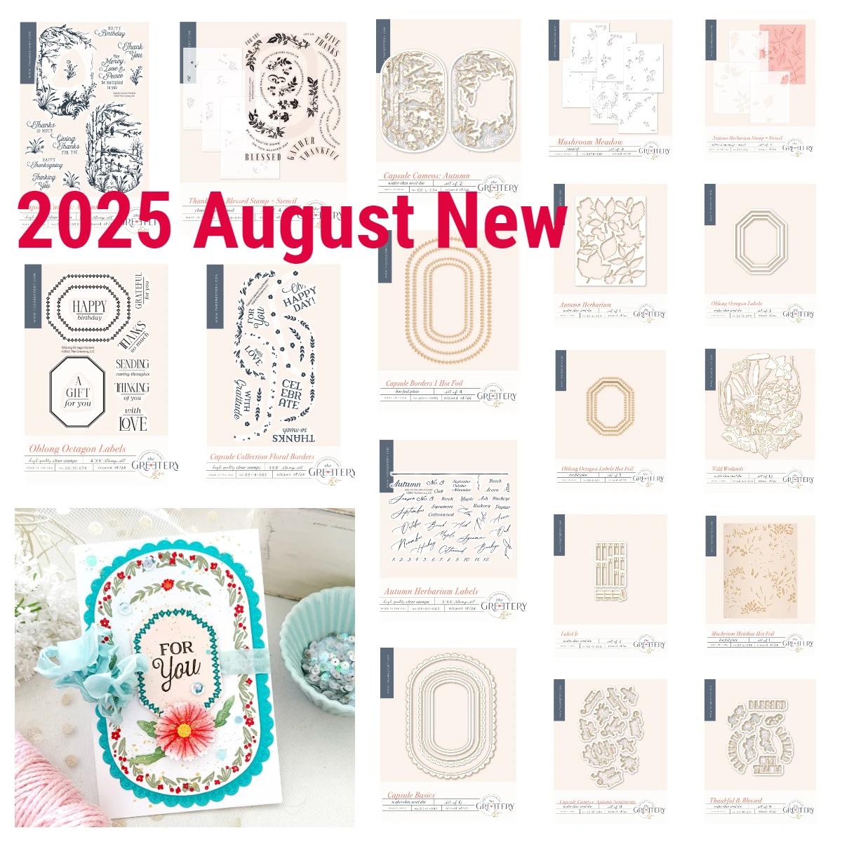 

2025 New Greeting Autumn Herbarium Labels Thankful & Blessed Capsule Cameos Die Stamps Stencils DIY Scrapbooking Handmade Album