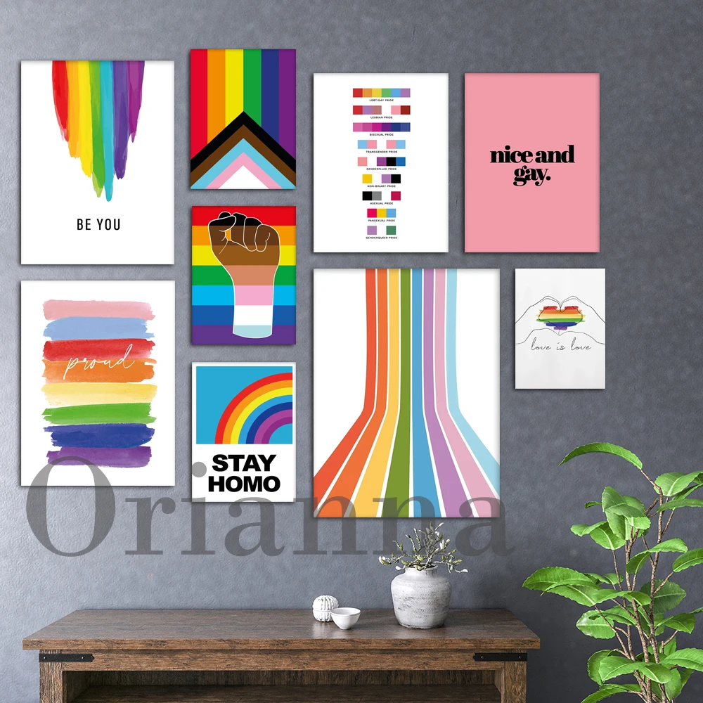 

Lgbtq Pride Love Is Love Gay Transgender Rainbow Minimalism Prints Posters Nordic Modern Home Decor Painting Gay Pride Gifts