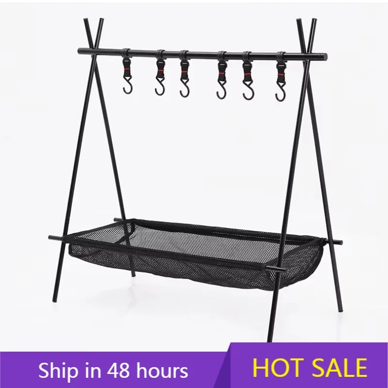 

POWER LEAP Wholesale High Quality Folding Shelf Clothes Storage Aluminum Alloy Outdoor Camping Hiking Hanging Rack