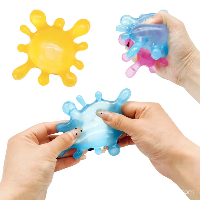 Decompression Ball Virus Water Splash Shape Fun, Cute, Small, Slow Rebound, Soft, Non Sticky, Portable Healing Ball