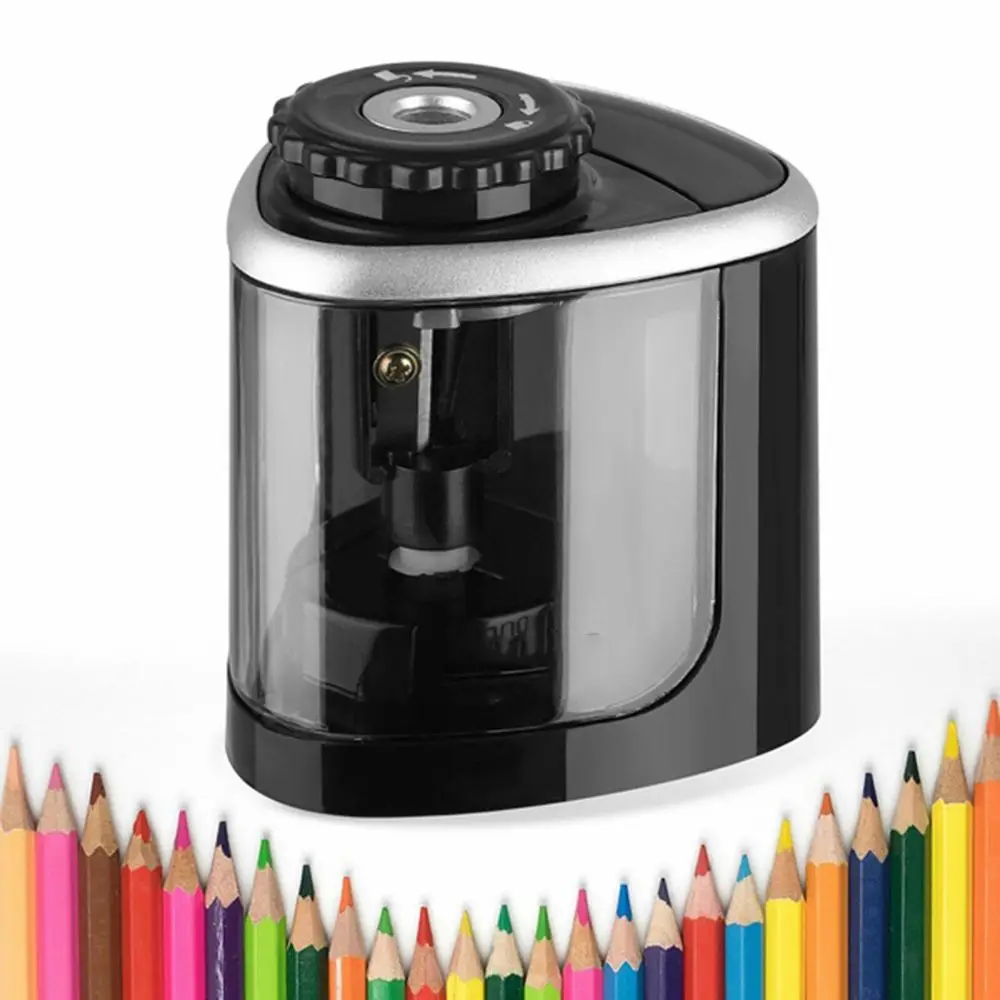 Bateria operado aço elétrico lápis Sharpener, papelaria para estudantes e sala de aula, Pen Sharpeners para crianças