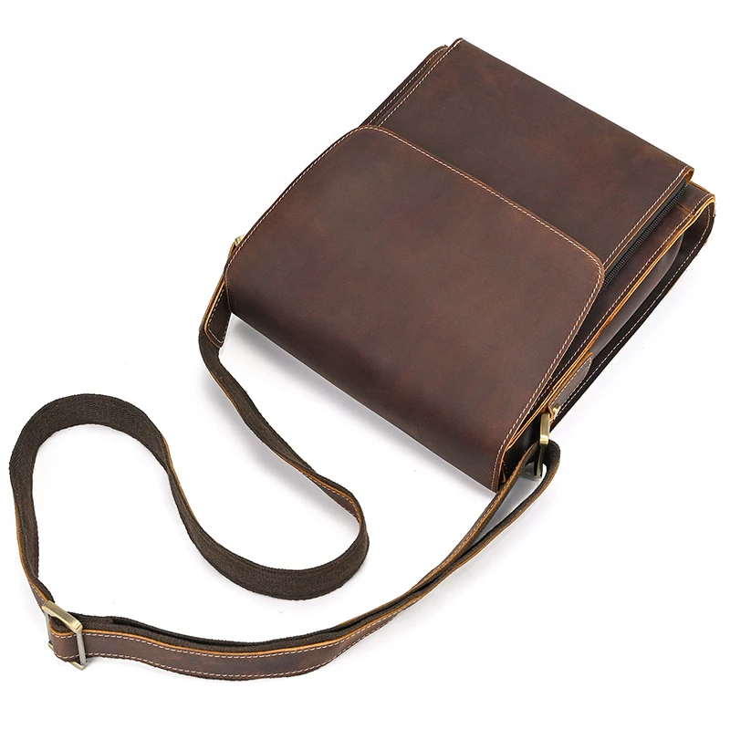 Bolso de hombre de cuero genuino de marca de moda de MAHEU bolsos de hombro de piel de vaca Natural para hombre bolso bandolera Casual de gran