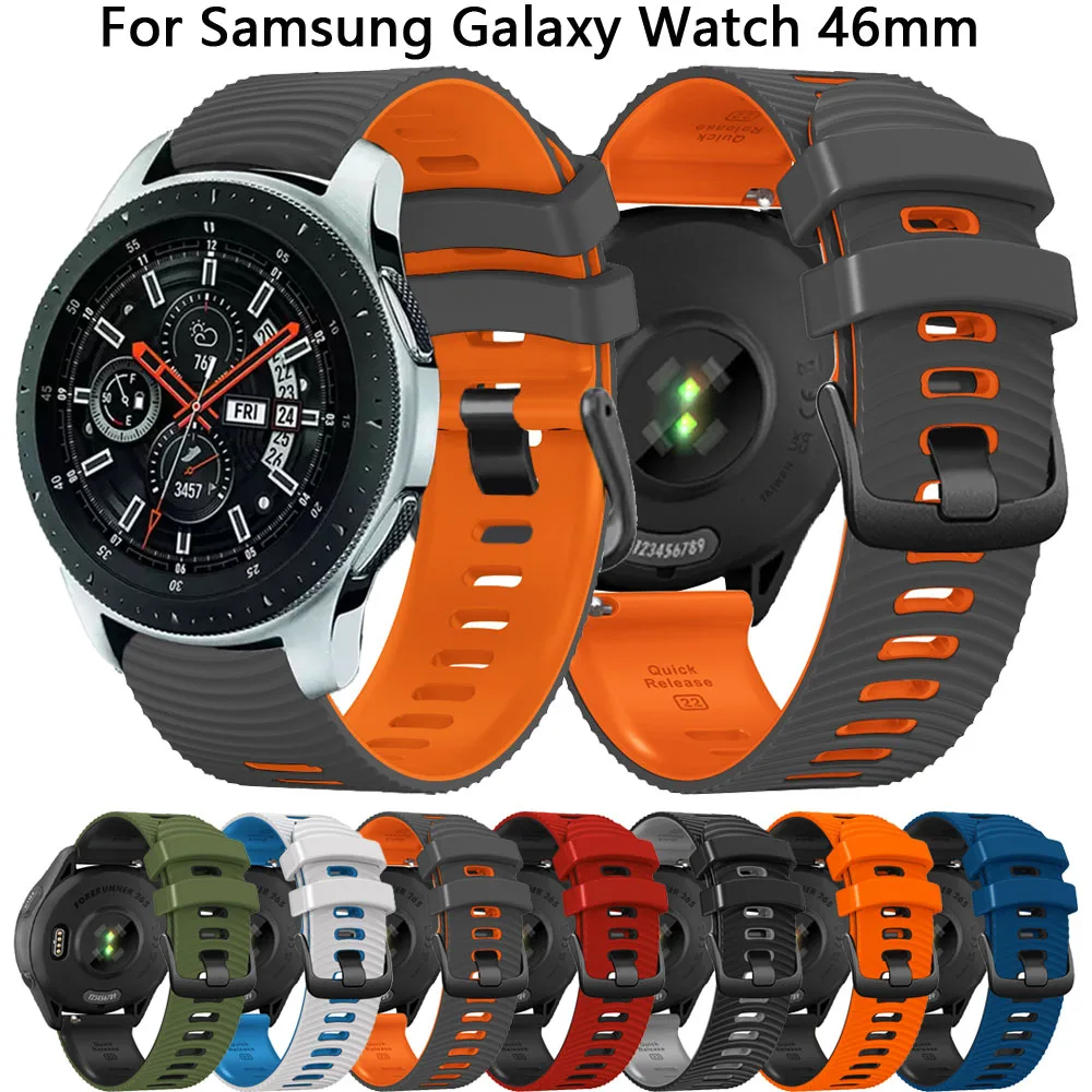 22mm Silicone Wrist Band Strap For Samsung Galaxy Watch 46mm SM-R800 Bracelet For Samsung Watch 3 45mm Gear S3 Frontier Classic