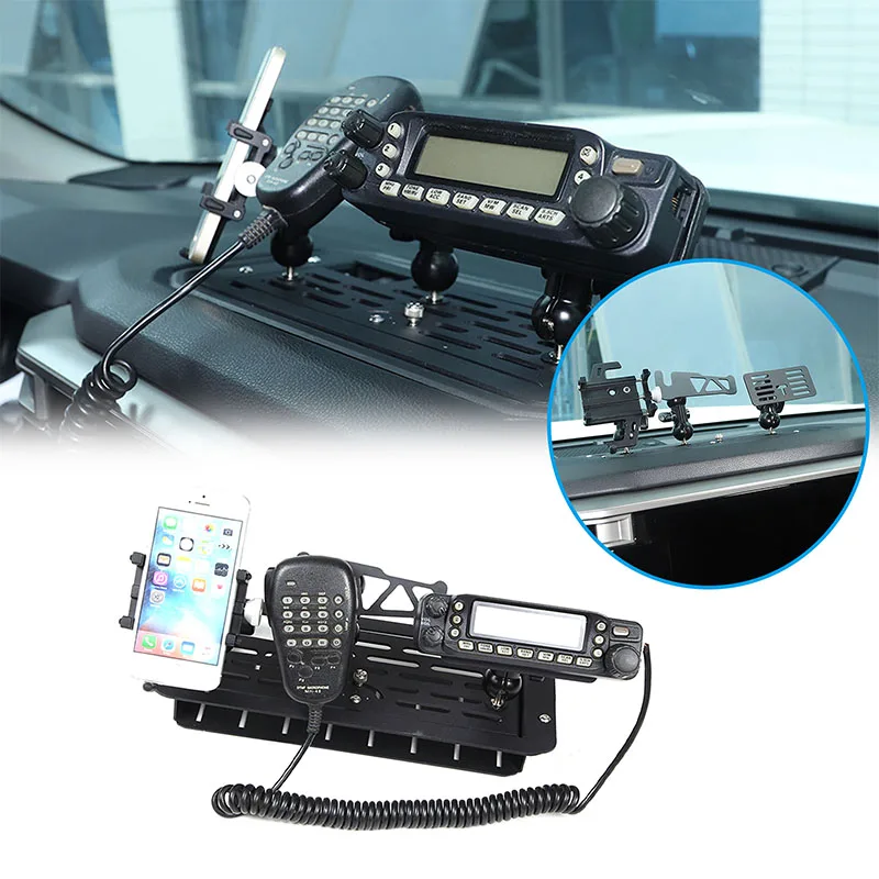 

For Toyota Tundra Sequoia 2022-23 Aluminum Alloy Black Car Dashboard Multifunctional Storage Box Mobile Phone Navigation Holder