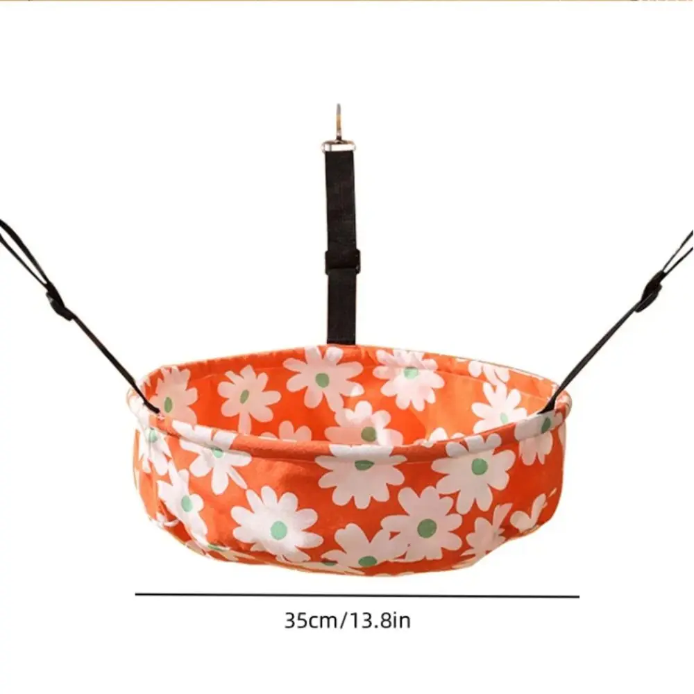 Chew-Proof Fabric All-Season Cat Hammock Adjustable Straps Winter Velvet Cage-Mounted Hanging Bed Wear-Resistant Material