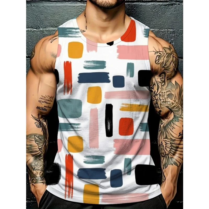 3D Printed Floral Plant Graphic Tank Tops For Men Tropical Flower Leaf Pattern Tees Summer Casual Oversized Sports Street Vest