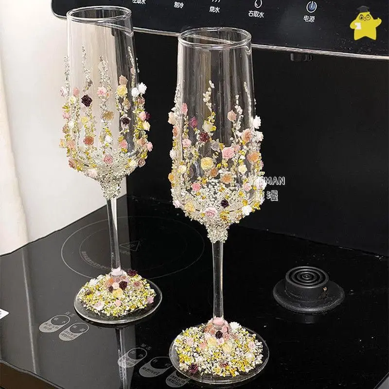 Toast Cup Finished Shredded Diamond Toast Cup Engagement Wedding Gift Gravel Art Trash Hand Account Flow Hemp Photo Frame