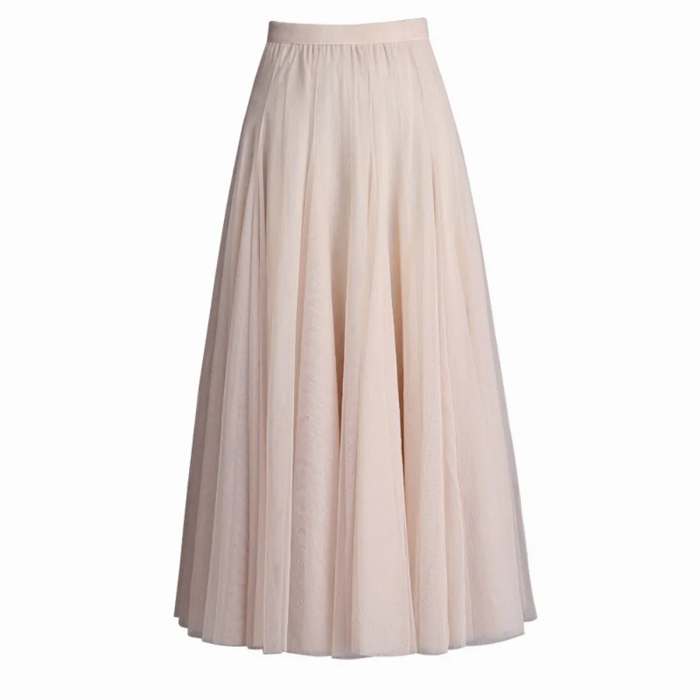 2025 Large Swing Skirt A- Line Tulle Skirt Mid-Length Skirt High Waist Slimming Dance Dress Skirts for Women Summer  Y2k Clothes
