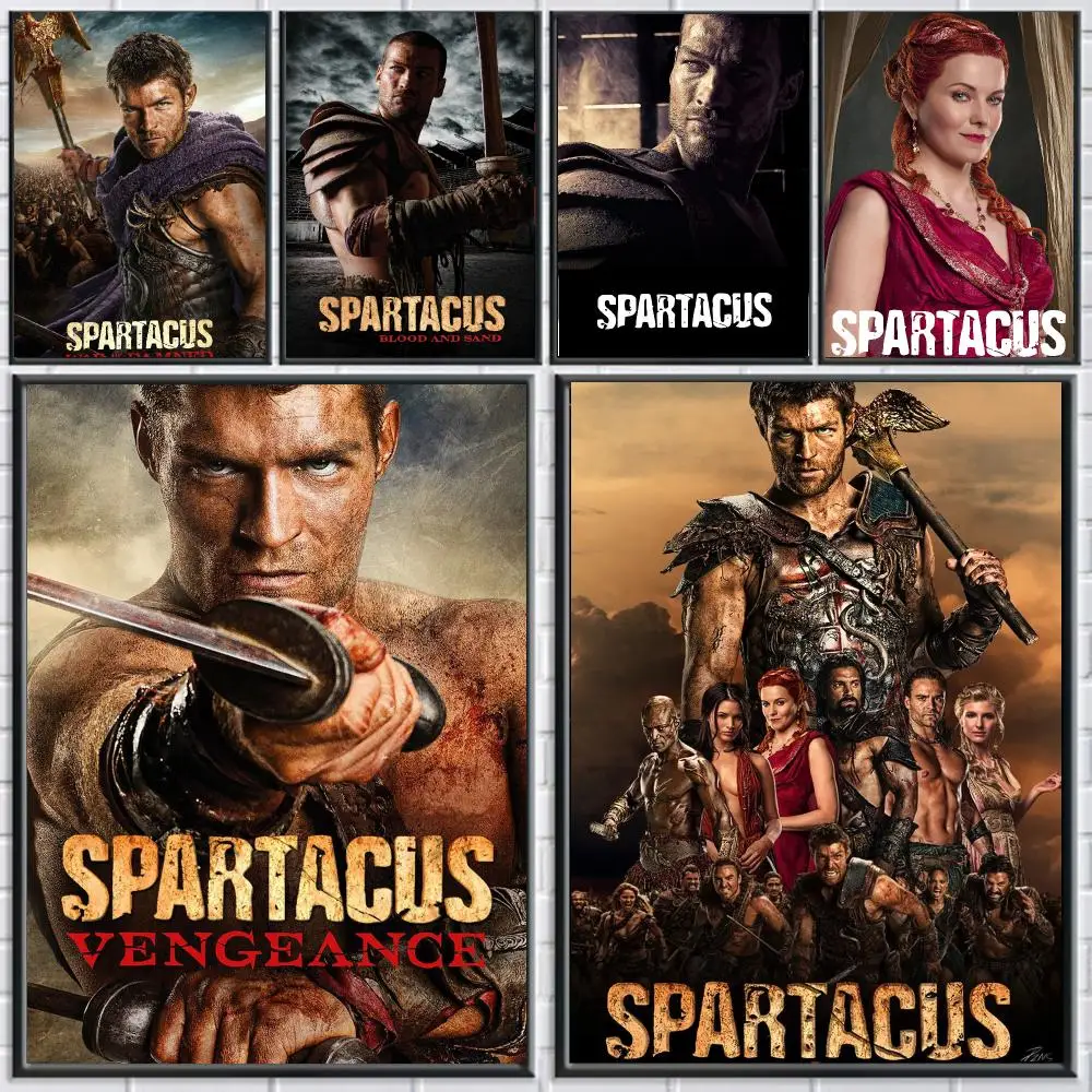 tv series S-Spartacus TV Series-S Poster Peel and Stick Wall Art for Cafe Office Bar and Home Decoration