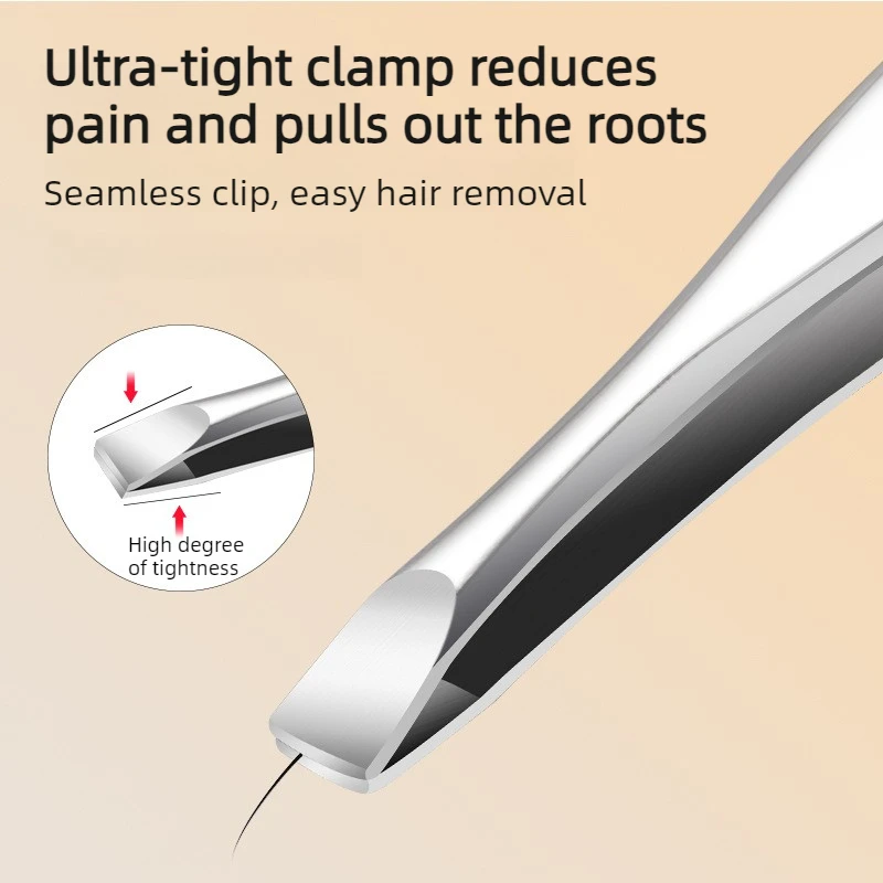 Stainless Steel Eyebrow Clip Tweezers Pointed Tip for Precision Splinter Plucking and Ingrown Hair Removal Eyelash Grafting Tool