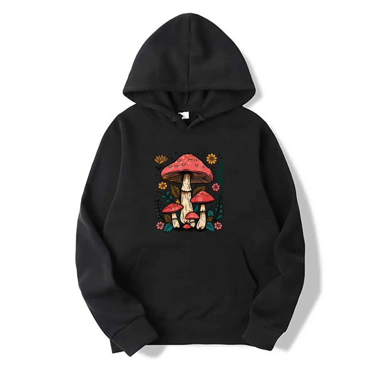 Mushroom Floral Wildflower Forest Nature Graphic new men's and women's hooded sweatshirts