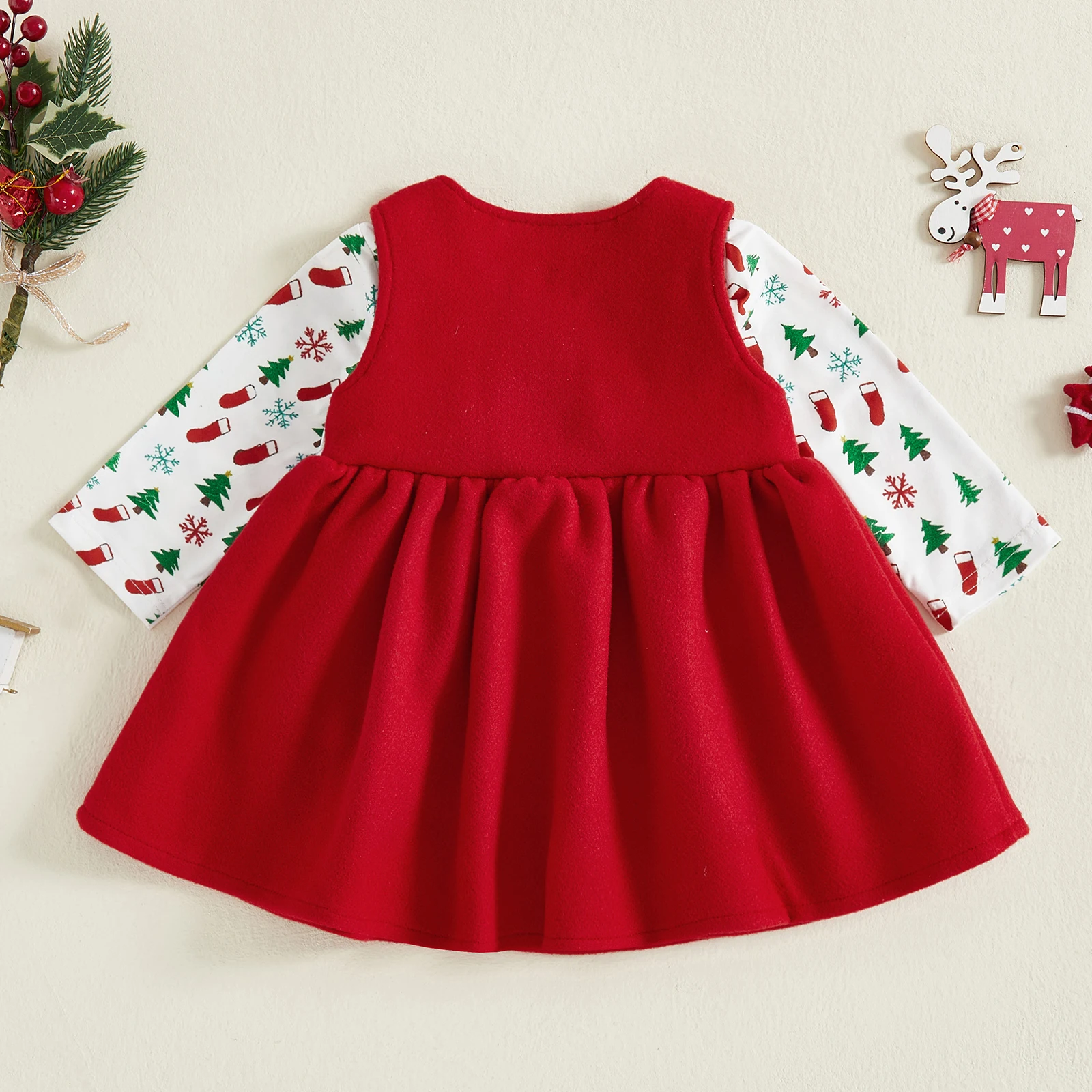 Baby Mädchen Weihnachtsoutfit  – Embroidery Xmas Tree Bewertung und Preis