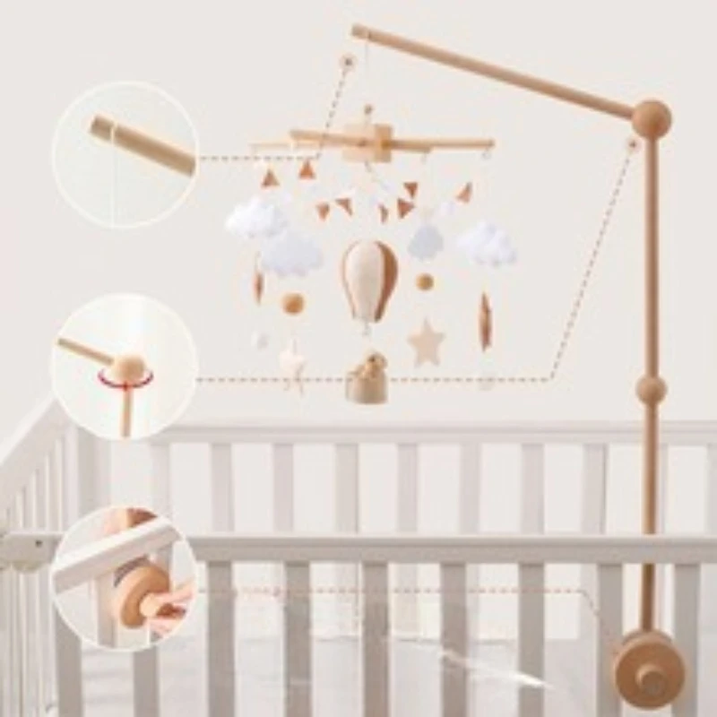 

Wooden baby triangle fitness frame + cloud pendant, Nordic infant bedroom baby room fitness bracket