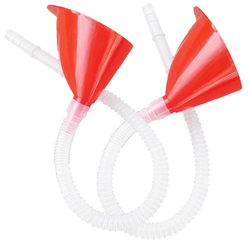 

2 Sets Fuel Funnel for Cars Motorcycles Long Transparent Hose Slanted Spout Durable Large Capacity Oil Change Gas Tank Glass