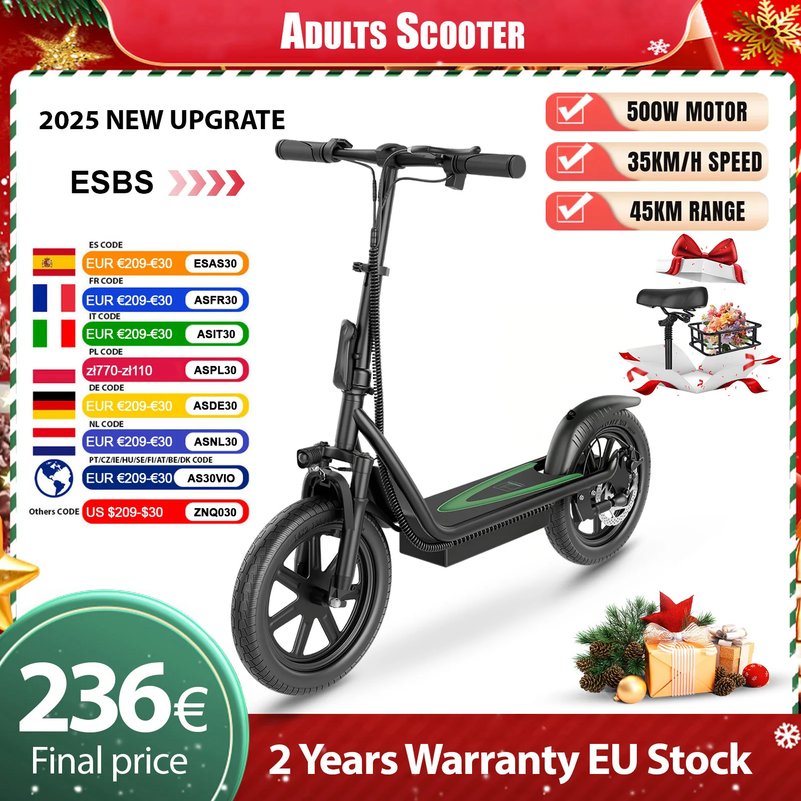 AOVOPRO TX01 Nouveau design de trottinette électrique pour adultes 350W/500W Haute performance Pliable avec une autonomie de 25/45KM