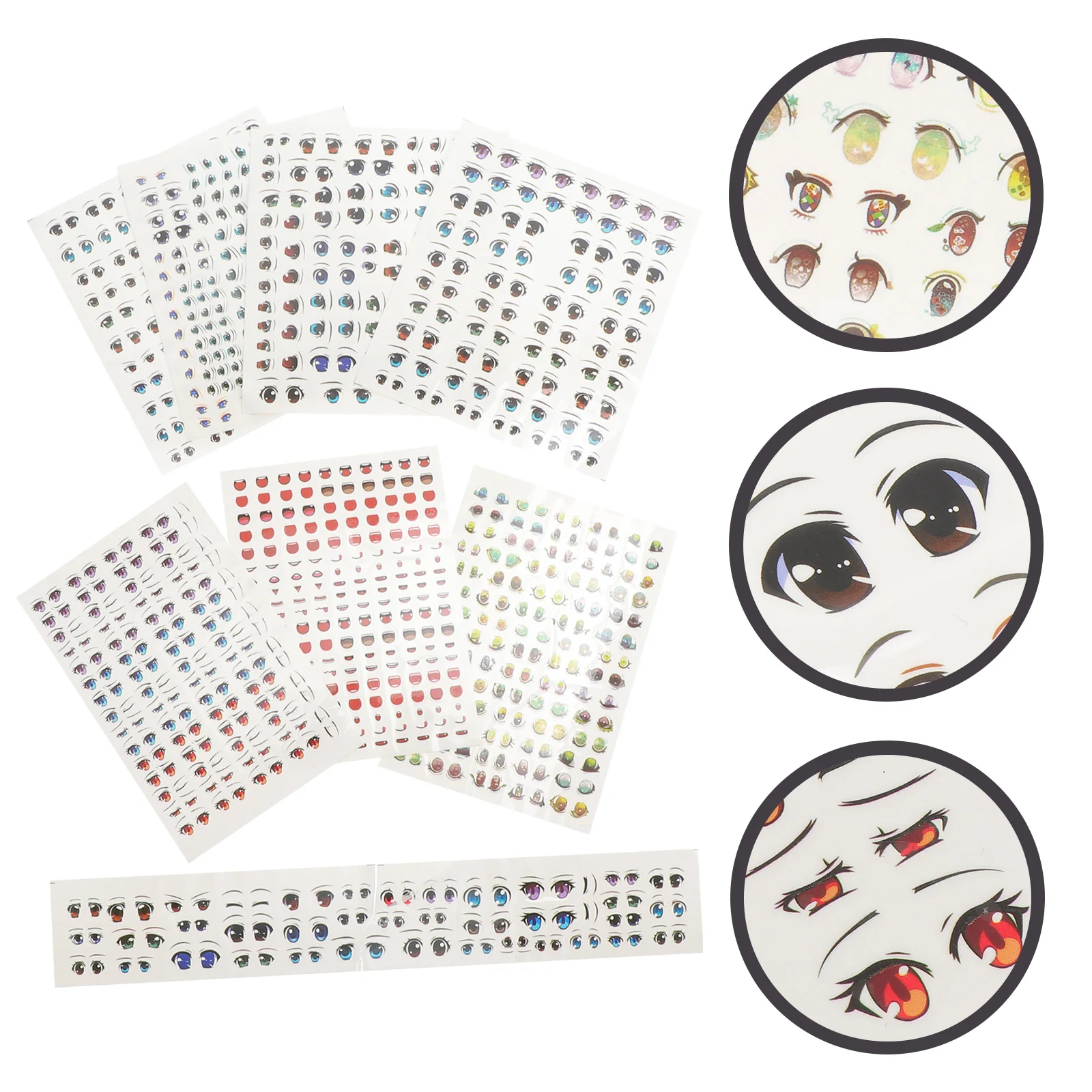 Eyes Stickers Water Decals: 8 Sheets Clay Face Decals Animal Figurine Makeup Decals Diy Accessories Clay