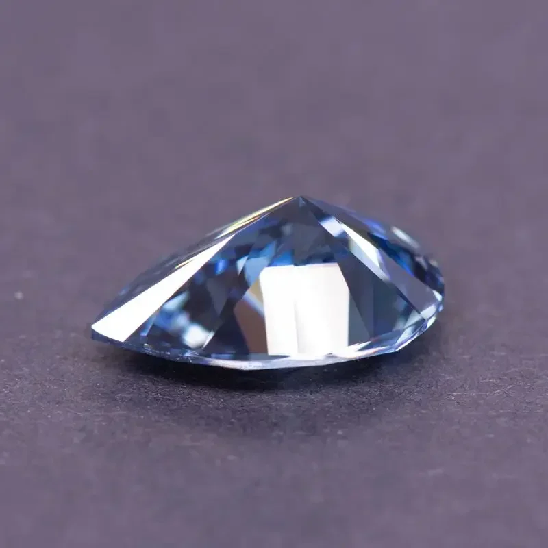 Moissanite pêra corte natural cor azul real para fazer jóias diy encantos anel colar brincos materiais principais com certificado