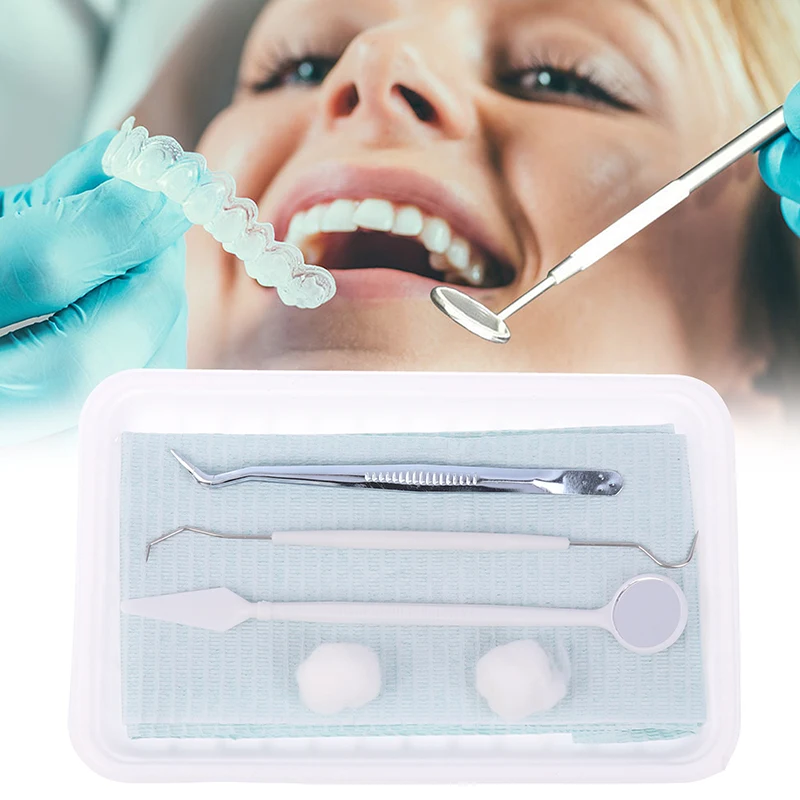 8pcs/Pack Oral Care Combination Dentist Examination Tools Dental Disposable Oral Instrument Case Tray Instrument Case