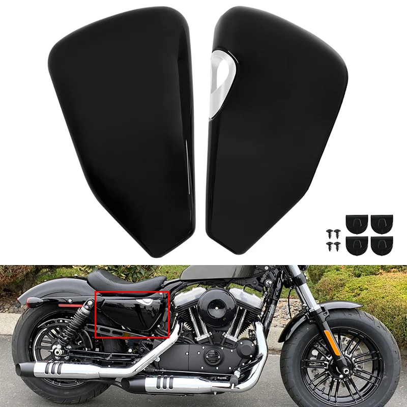 

Крышка обтекателя аккумулятора мотоцикла для Harley Sportster 883 1200 XL 2014-up, левая и правая защитная крышка, черная