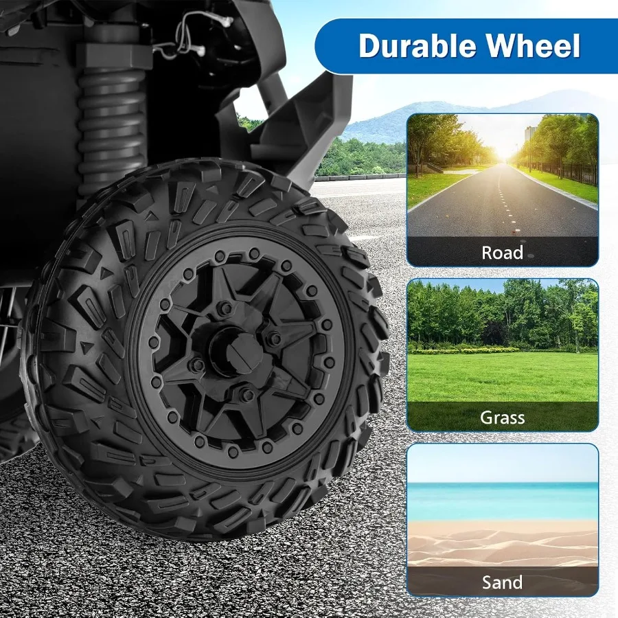 ATV 12V 四輪クワッドおもちゃ車両、音楽、ホーン、高速・低速、LEDライト付き、電動乗用玩具、バッテリー駆動