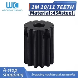 1M 10T/11T 45# Steel Pinion Gear Set for RC Cars - Compatible with Bore 4/5/6mm Motor Shafts - Enhanced Durability