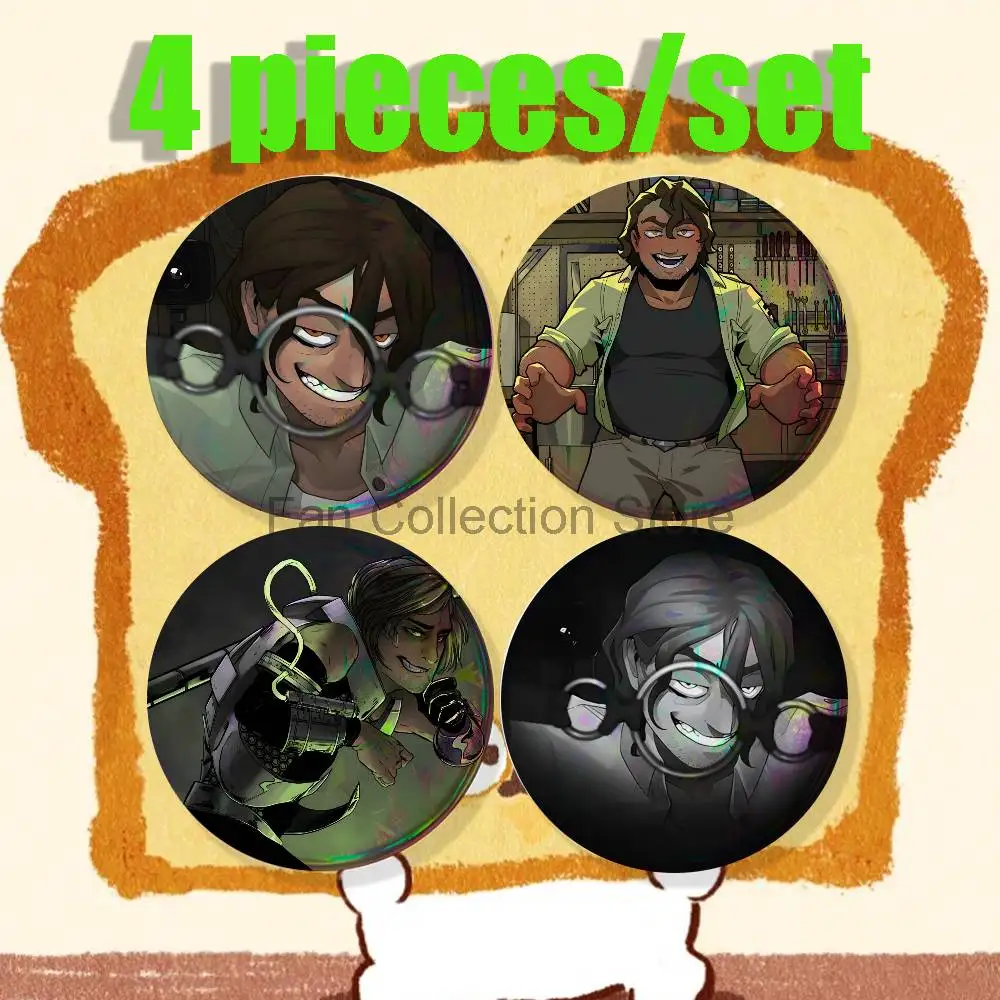 Game YKMET S-Strade Brooches for Backpack Accessories 25,32,44,58,75mm Round Enamel Pins 4-piece set Cartoon Anime Badge