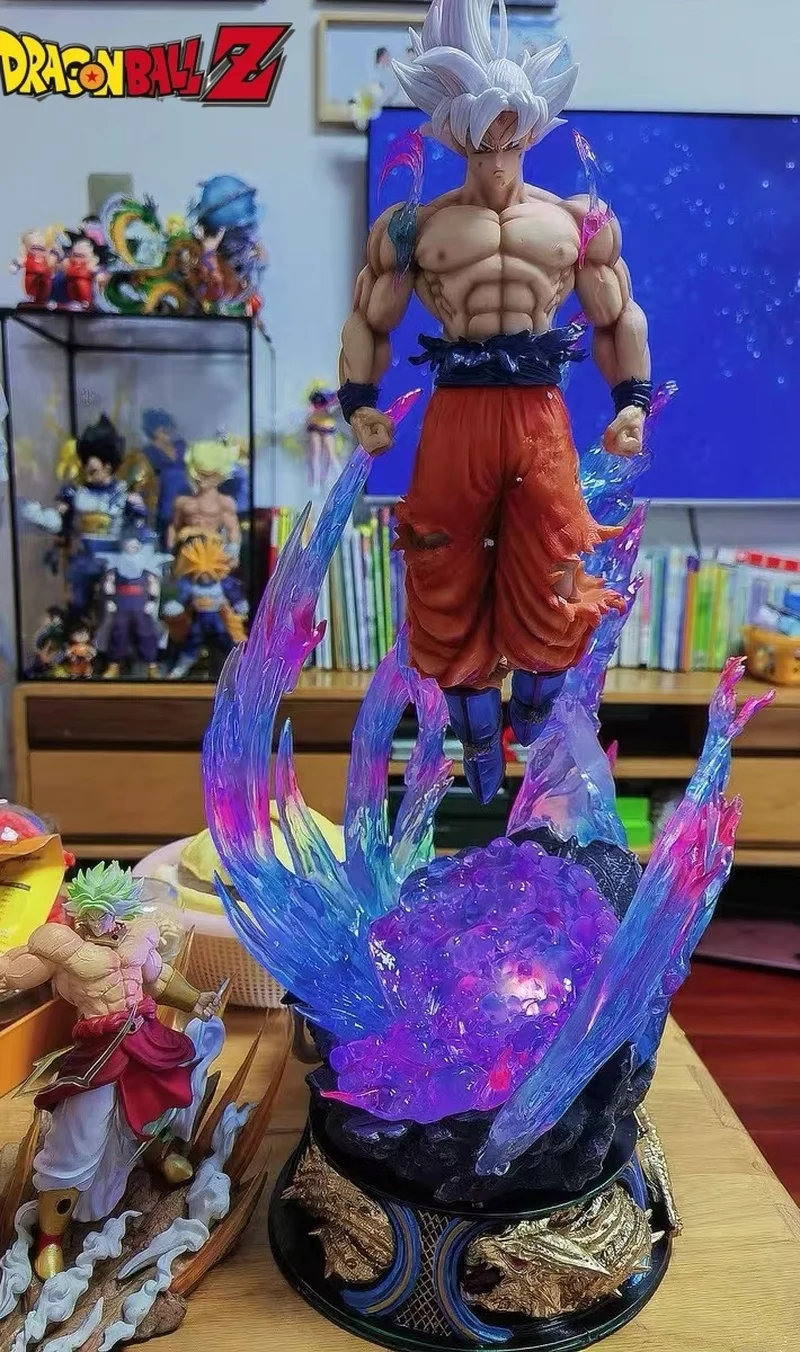 Dragon Ball Super 53cm Son Goku Gk Figure With Led Light Ultra Instinct Vegeto Anime Figures Pvc Figurine Statue Model Toy Gift