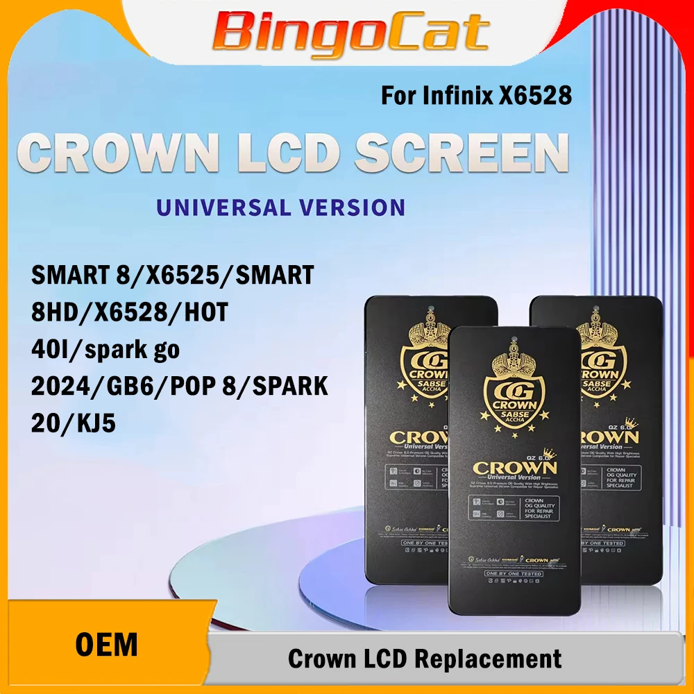 

5pc Crown LCD for Tecno Infinix Itel Note 30 Spark 20 P40 BG6 X6528 Display Mobile Phone LCD Ecran Pantalla Tela Touch Screen
