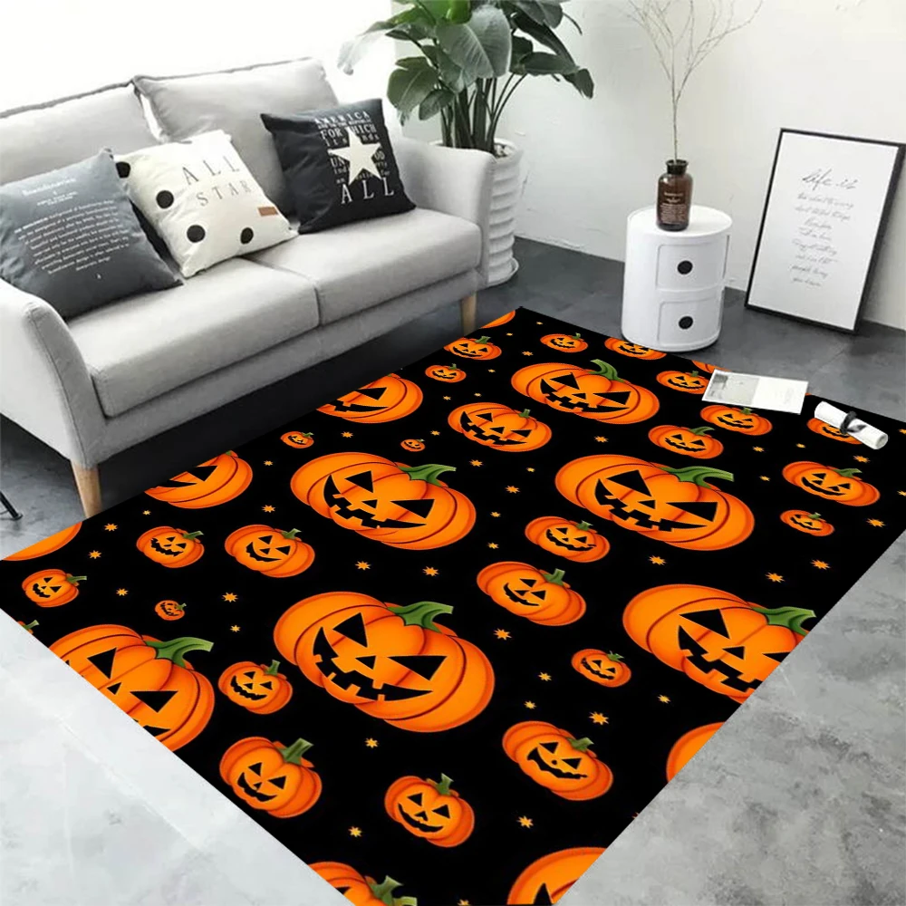Erschreckender Halloween-Kürbis-Laternen-Teppich, kleine Teppiche für Schlafzimmer, Waschraum, Bodenmatte, Schlafzimmer-Dekoration, Outdoor-Teppich