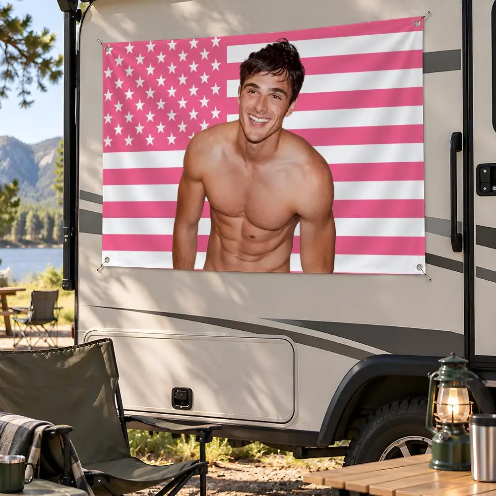 Actor Drama Jacob Elordi Flags Fan Flag Banner Wall Hanging Outdoor Yard Camping Dorm Garage Party Home Decor Gift