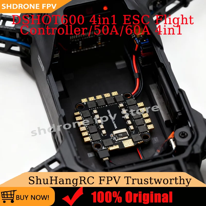 

ShuHangRC FPV DSHOT600 50A 60A 4in1 ESC Flight Controller HV Version 3-6S Current Sensor Supported for 5-inch FPV Racing Drone
