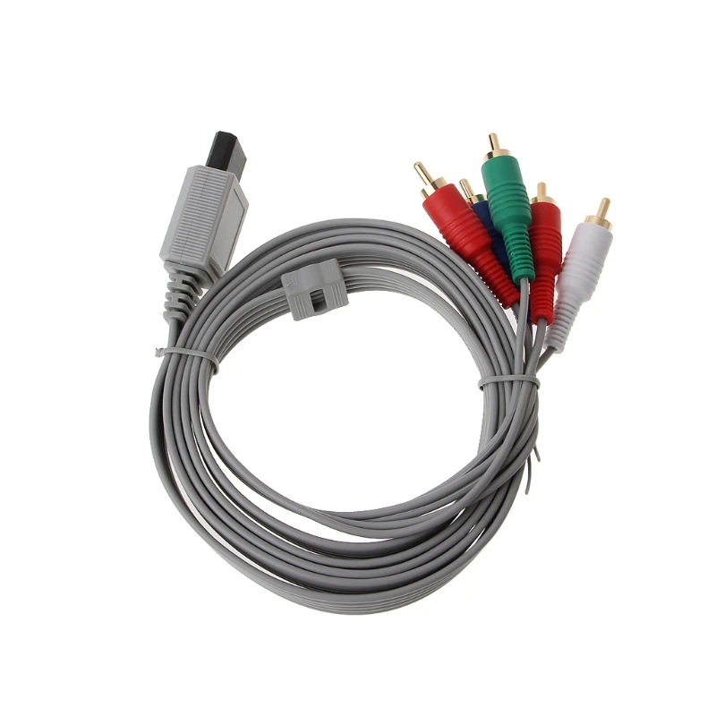 

50pcs 1.8m Component Cable 5RCA Adapter For Wii game Console Audio video AV cable HDTV 1080P