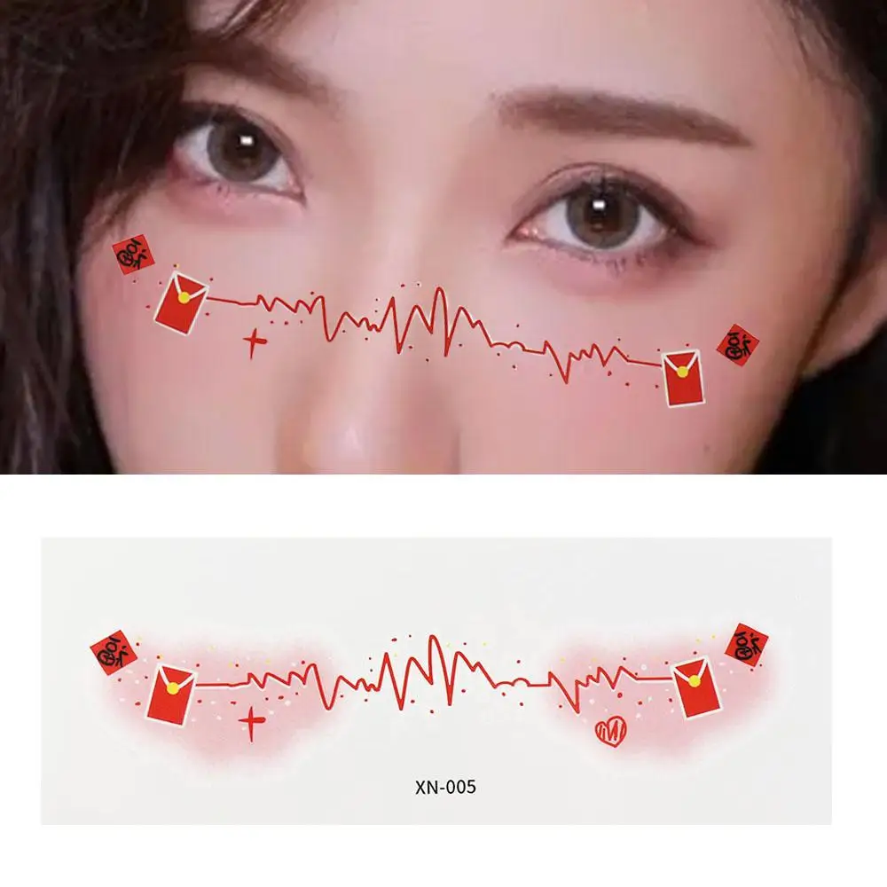 Waterproof Face Stickers New Years Beauty Face Tattoo Beauty Sticker Lantern Pattern Sweet Makeup Eye Makeup Decal