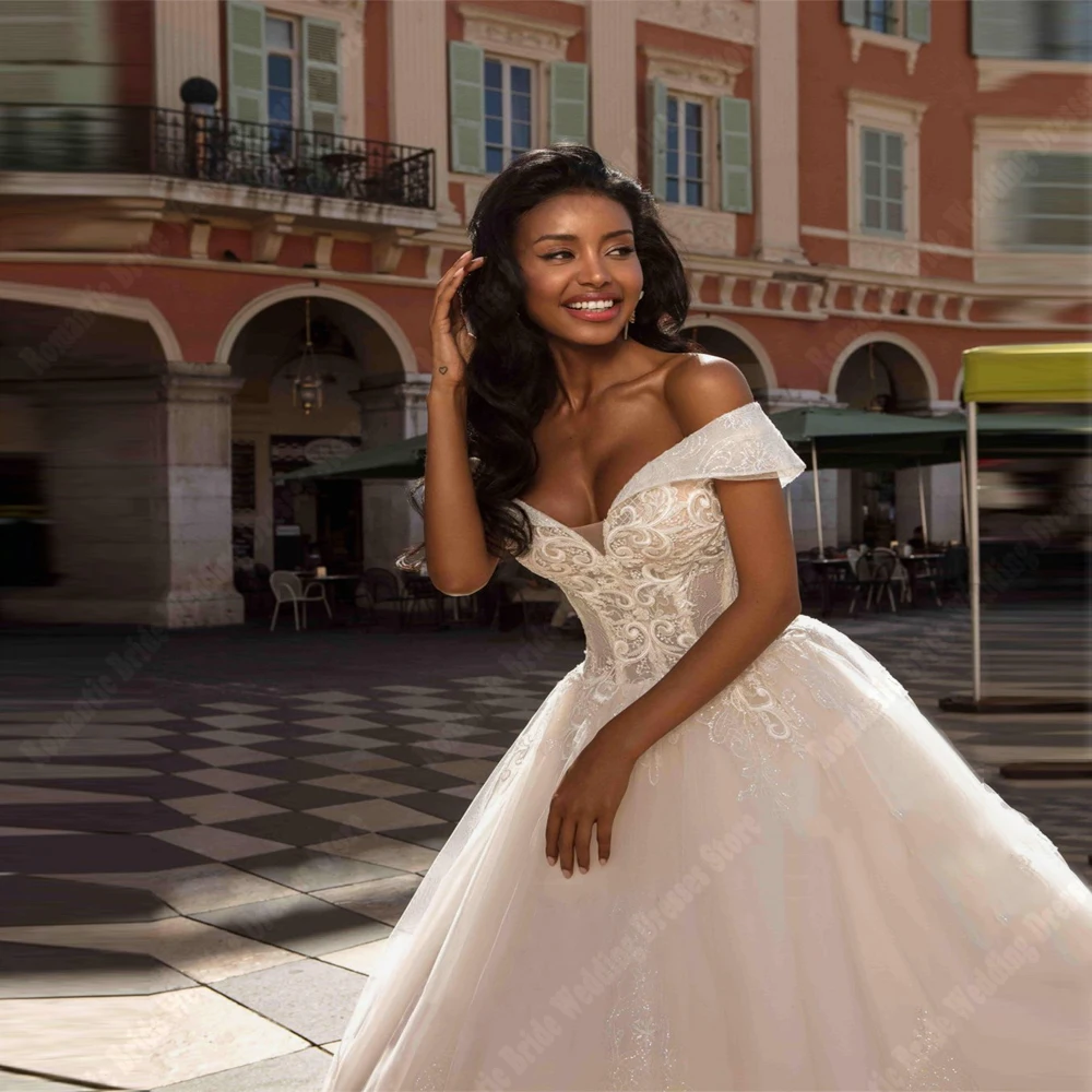 Vestidos De Novia elegantes con hombros descubiertos para mujer, Vestidos De princesa sin mangas con cuello en V, vestido De baile De playa, línea A, Sexy