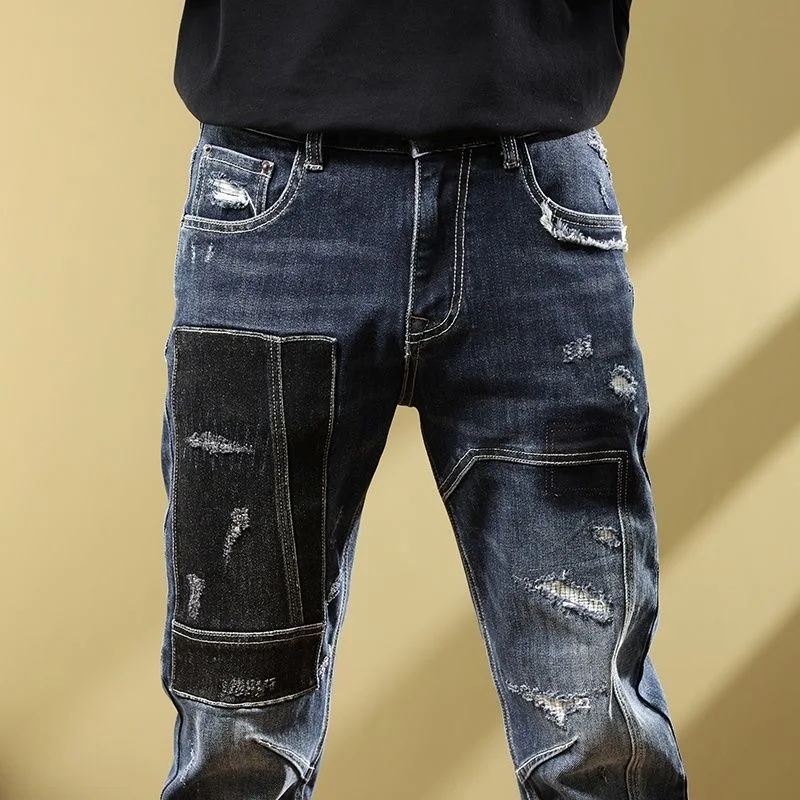 2023 Spring and Autumn New Classic Fashion Trend Elastic Straight Leg Jeans For Men Casual Comfort High Quality Small Foot Pants