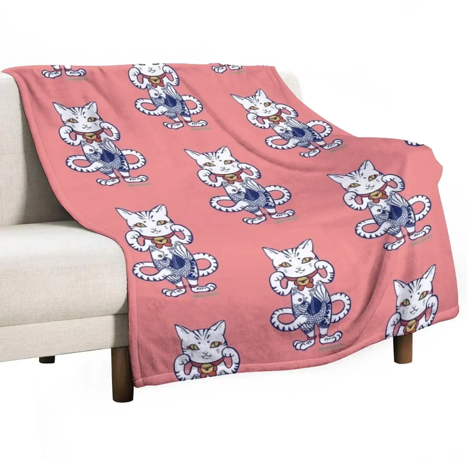 

New MANEKINEKO Throw Blanket Easy Care Comfortable Blanket for Couch
