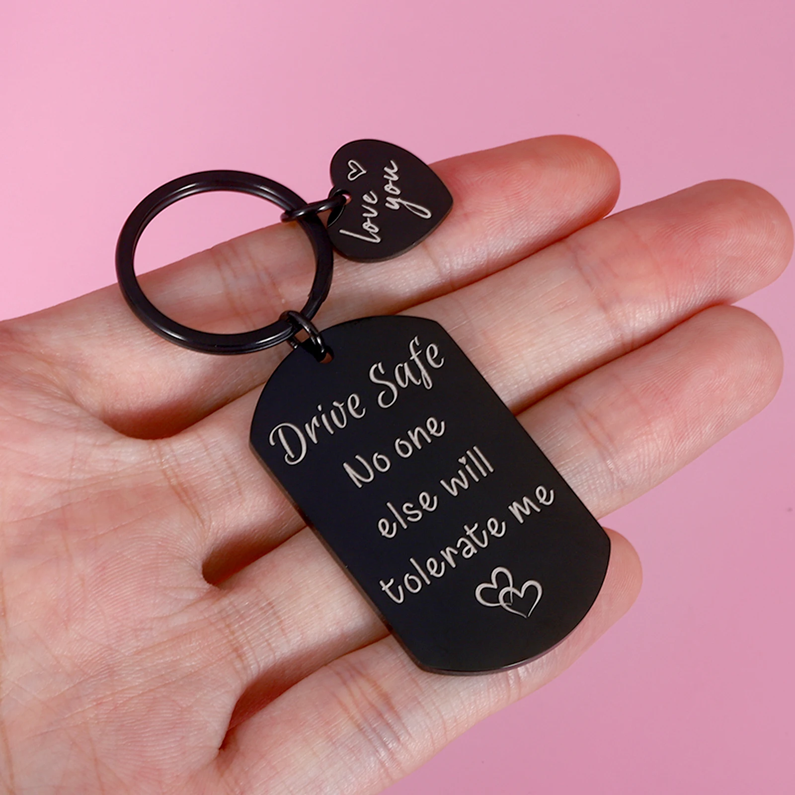 BienFoto Drive Safe No One Else Will Tolerate Me KeyChain for Boyfriend Husband Valentine's Day Anniversary Gift for Him