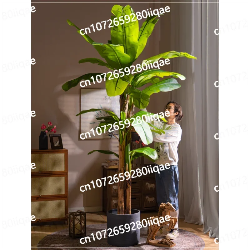 2024 large-scale simulated large-leaf plantain tree decorative green plant indoor landscaping ornament