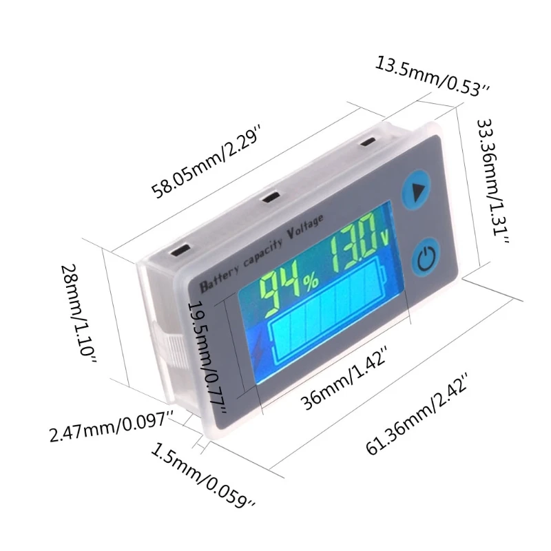 2024 New Universal 10-100V Battery Capacity Screen Power Display Lead-acid High Quality Car Lead-acid