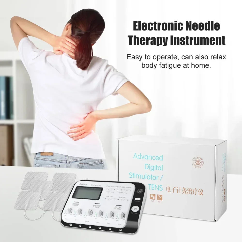 Electroacupuncture Stimulator 6 Output Electro Acupuncture Device Tens Machine Low Frequency Muscle Stimulation Body Massager